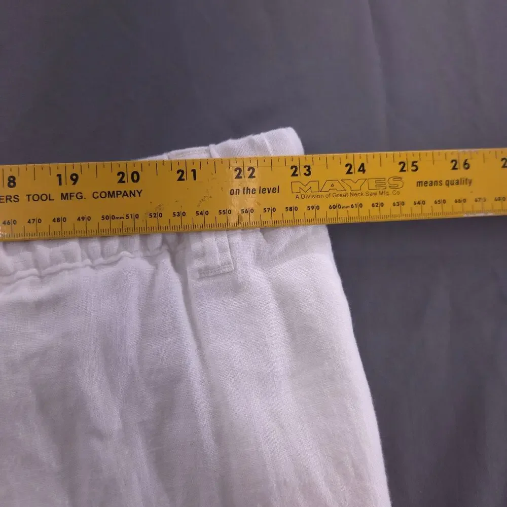 Roundtree & Yorke Caribbean 46 x 29‎ 100% Linen Drawstring White Pants Beach New